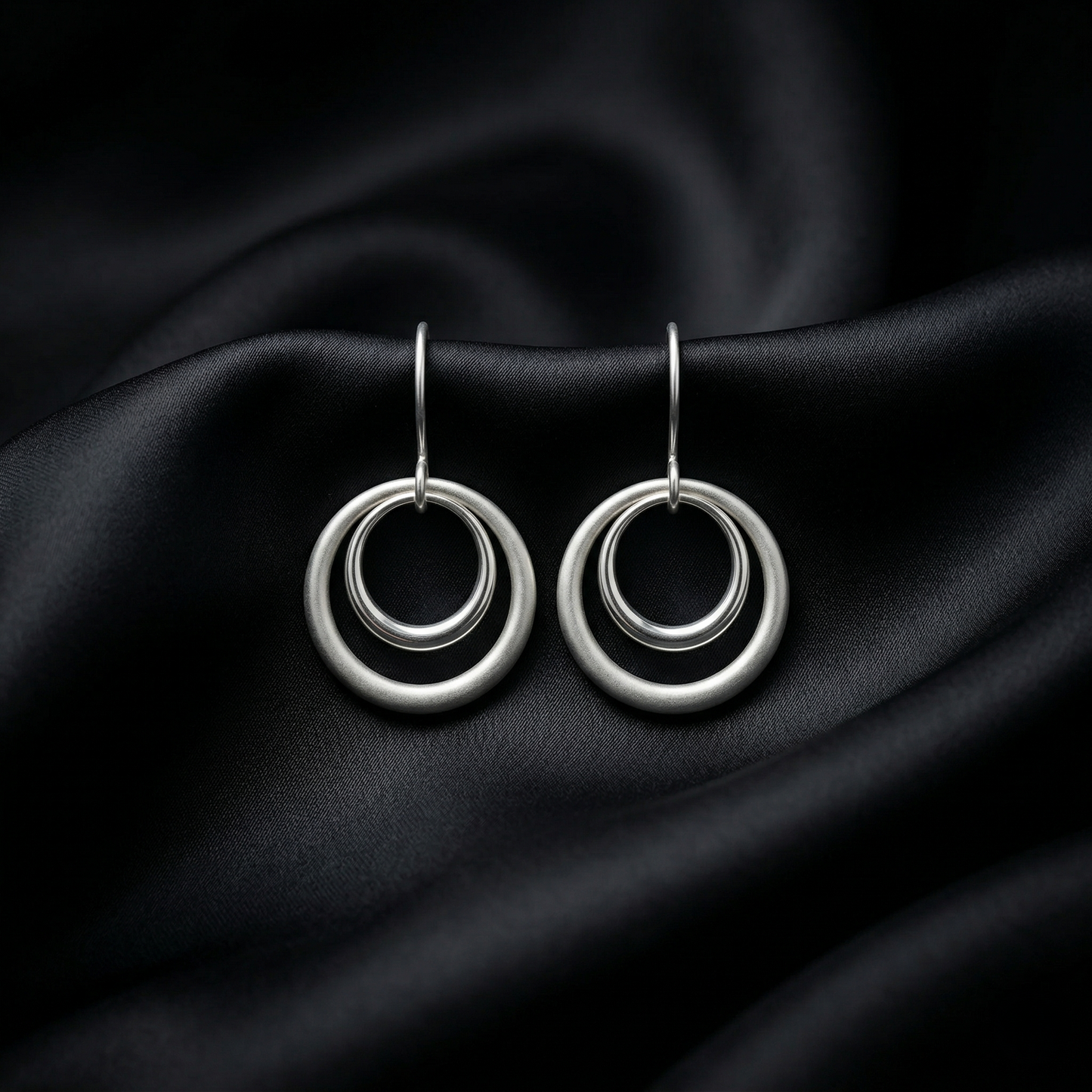 Celestial Harmony Double Circle Silver Drops