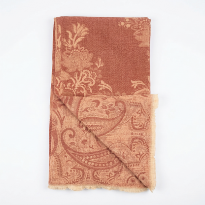 Elegant Paisley Jacquard Woolen Blanket