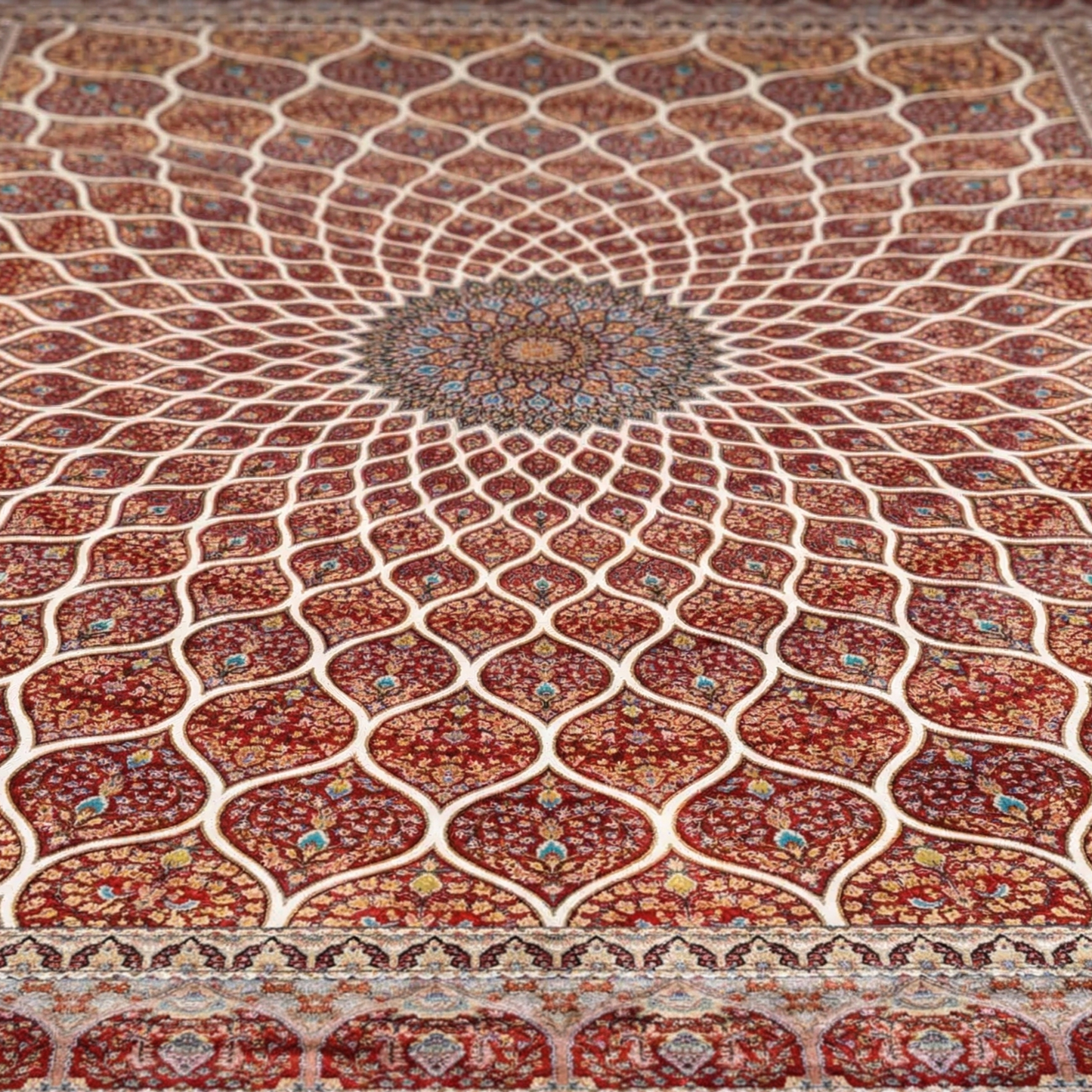 Maroon Medallion Intricate Persian Style Rug