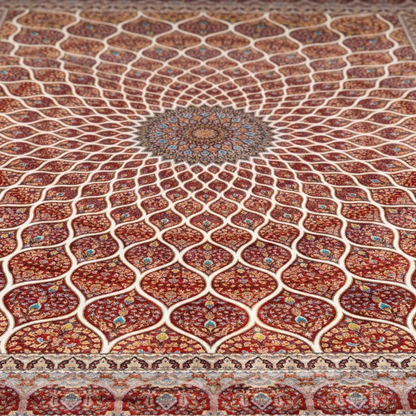 Maroon Medallion Intricate Persian Style Rug