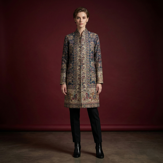 Heritage Tapestry Tailored A-Line Overcoat