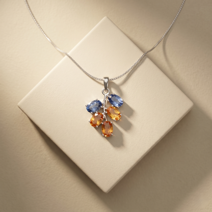 Celestial Branch Silver Gemstone Pendant
