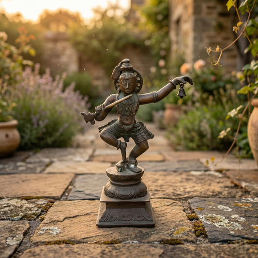 Dancing Krishna Brass Statue Heritage Art