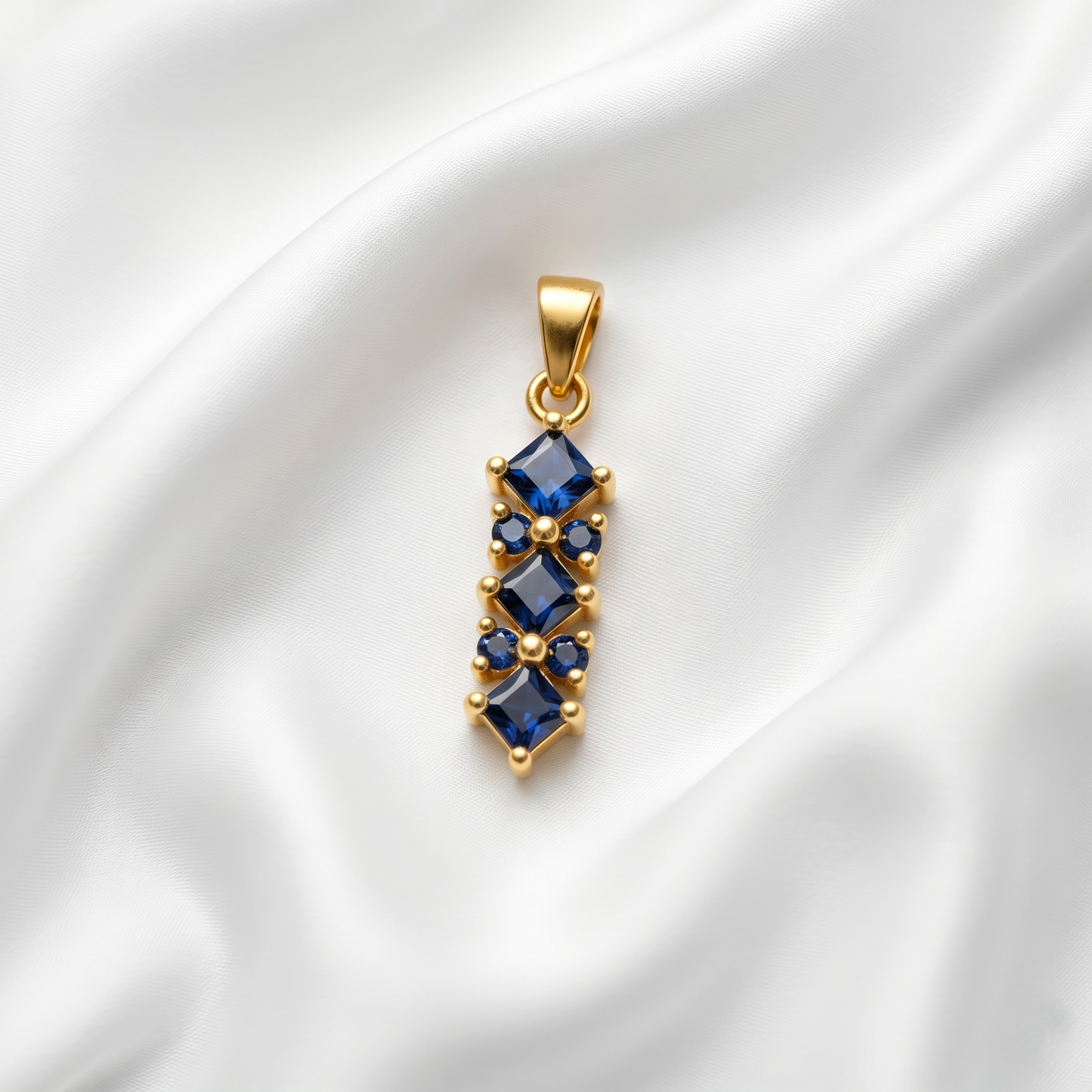 Regal Blue Star Silver Pendant Set