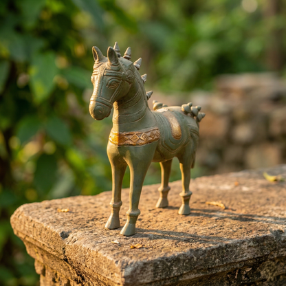 Antique Brass Heritage Indian Horse Figurine