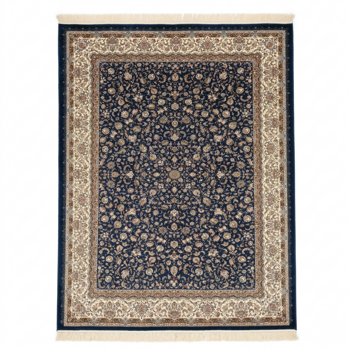 Midnight Bloom Traditional Hand Knotted Area Rug