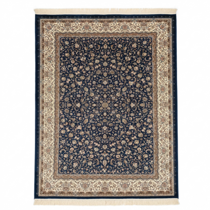 Midnight Bloom Traditional Hand Knotted Area Rug