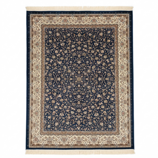 Midnight Bloom Traditional Hand Knotted Area Rug