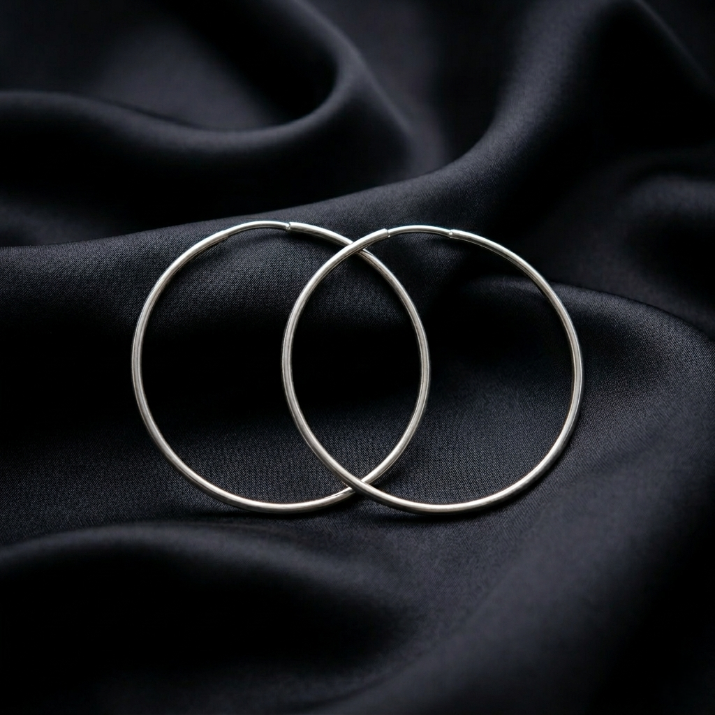 Sleek 92.5 Sterling Silver Hoop Earrings