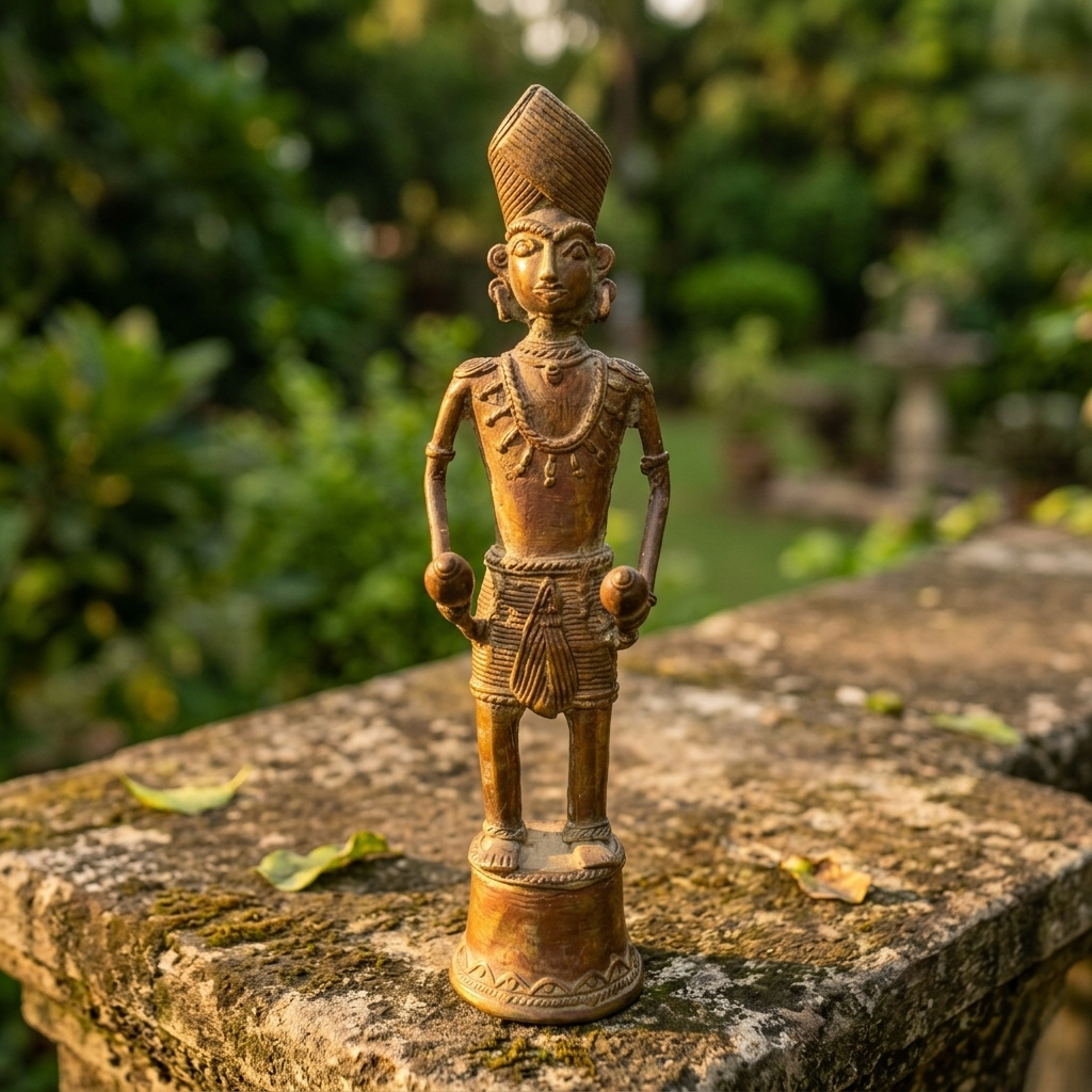 Antique Dhokra Style Brass Tribal Figurine