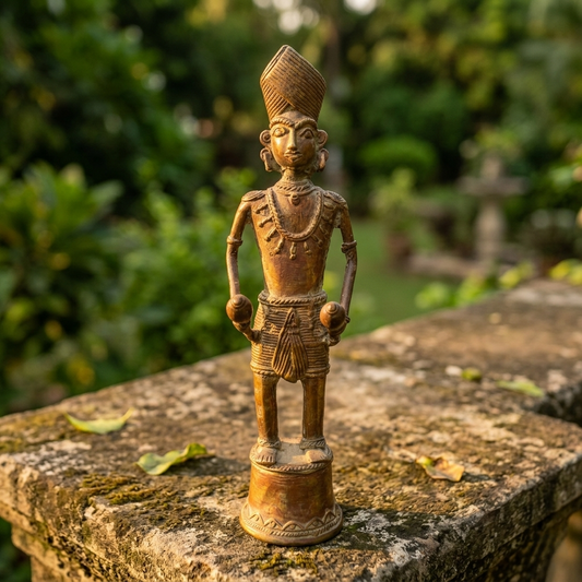 Antique Dhokra Style Brass Tribal Figurine