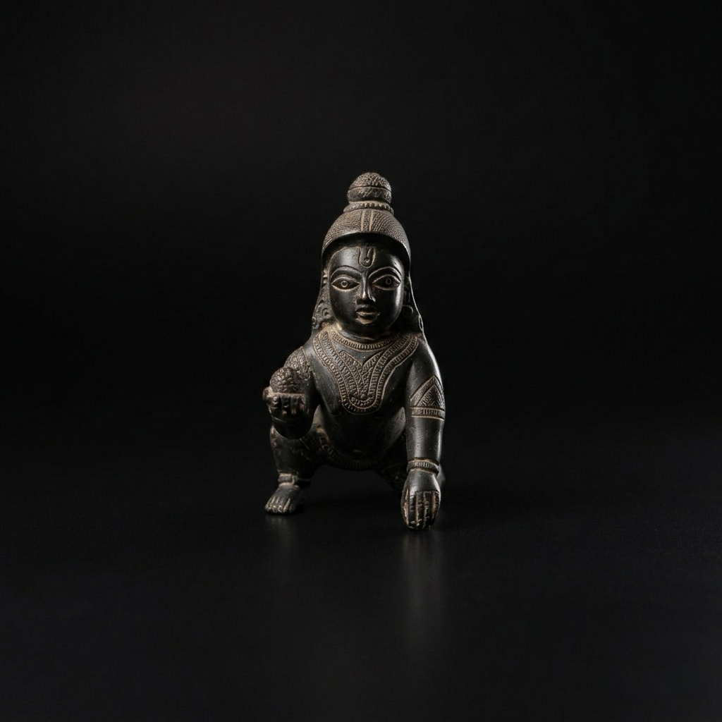 Handcrafted Brass Crawling Bal Krishna Idol