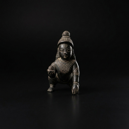 Handcrafted Brass Crawling Bal Krishna Idol