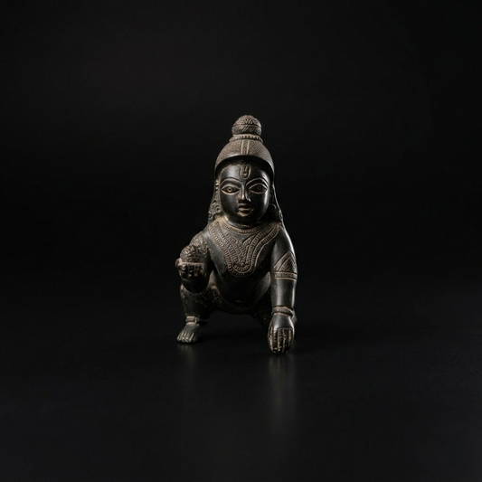 Handcrafted Brass Crawling Bal Krishna Idol