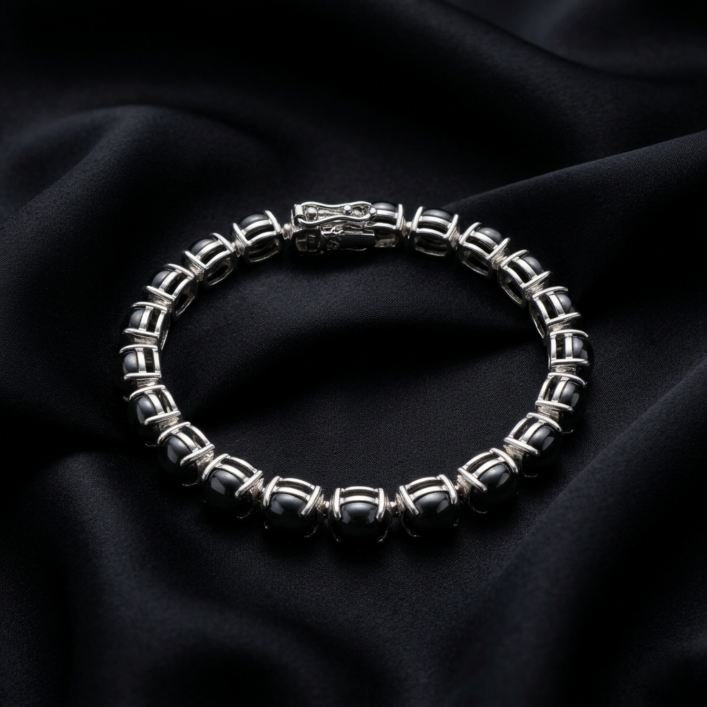 Midnight Majesty Sterling Silver Gemstone Bracelet