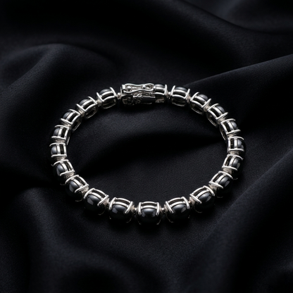 Midnight Majesty Sterling Silver Gemstone Bracelet