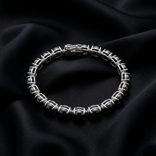 Midnight Majesty Sterling Silver Gemstone Bracelet