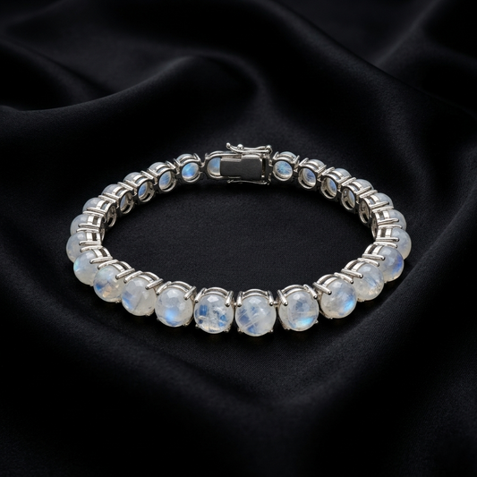 Celestial Ethereal Silver Moonstone Tennis Bracelet