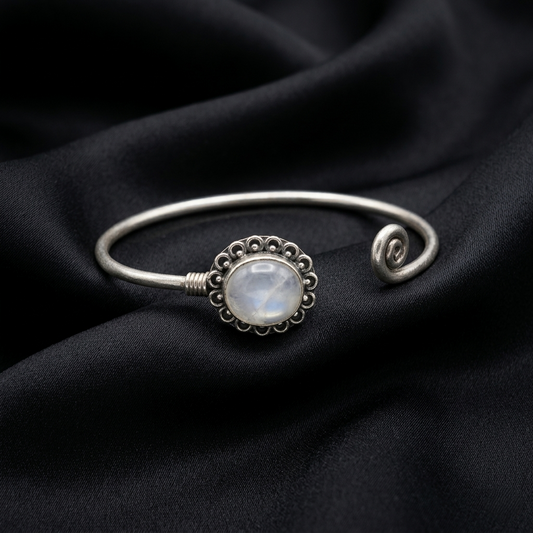 Celestial Moonlight 92.5 Sterling Silver Bangle