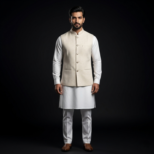 Regal Ivory Silk Speckled Heritage Waistcoat