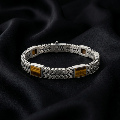 Silver Tiger’s Eye Luxe Linked Bracelet