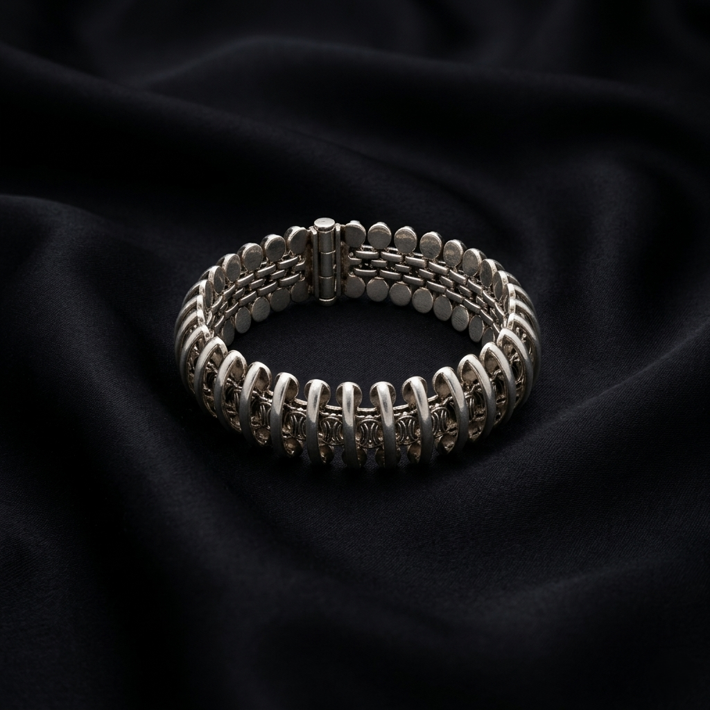 Vintage Silver Filigree Statement Bracelet