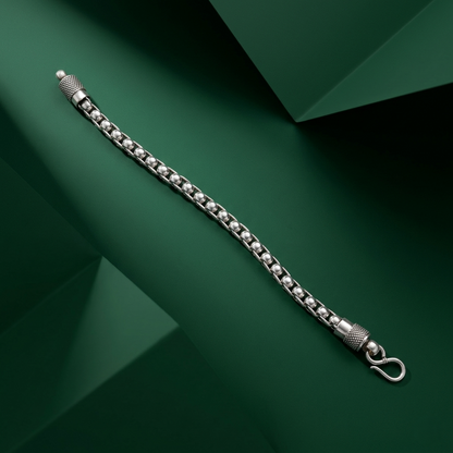 Artisanal Handcrafted Sterling Silver Bead Bracelet