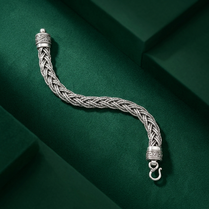Handcrafted Intricate Braided Sterling Silver Bracelet