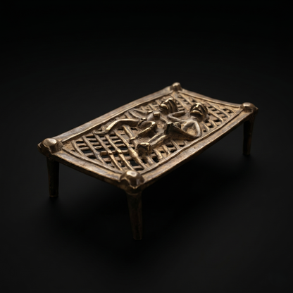 Antique Brass Tribal Cot Figurine Decor