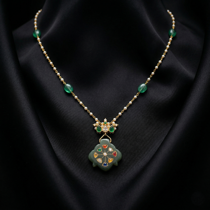 Emerald Radiance 92.5 Silver Artisan Necklace