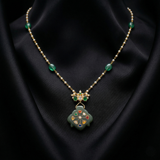 Emerald Radiance 92.5 Silver Artisan Necklace