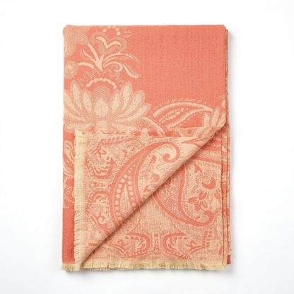 Elegant Paisley Jacquard Woolen Blanket