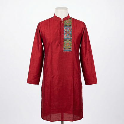 Crimson Silk Heritage Reinvented Kurta