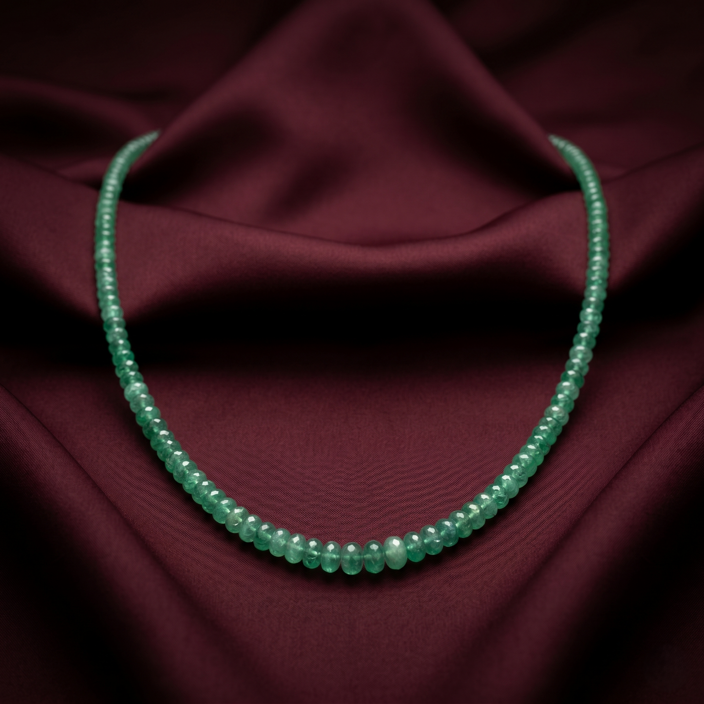 Radiant Sterling Silver Green Emerald Necklace