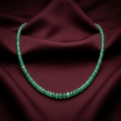 Radiant Sterling Silver Green Emerald Necklace