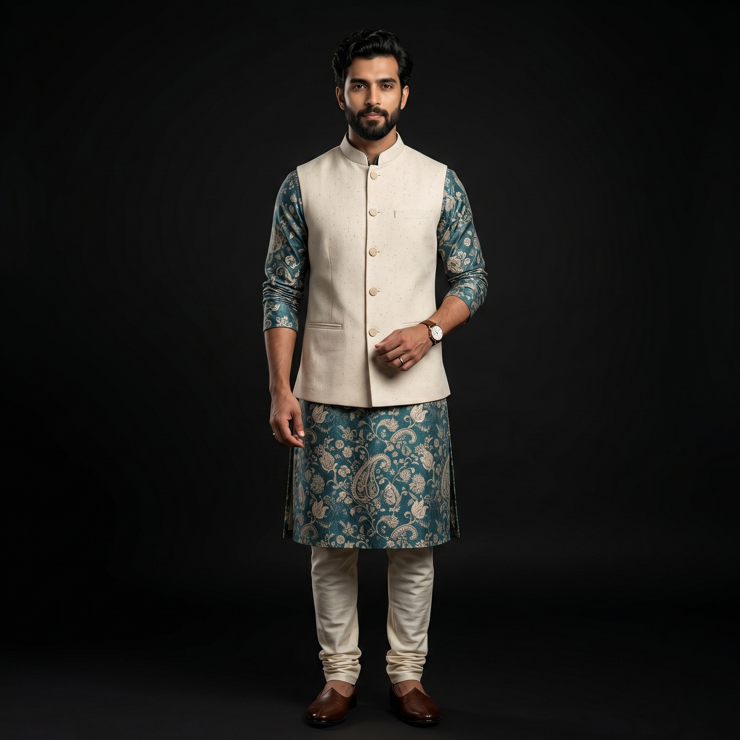Regal Ivory Silk Speckled Heritage Waistcoat