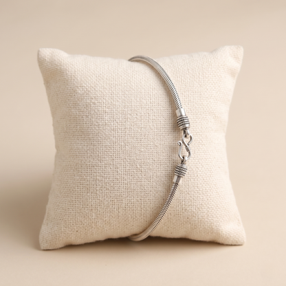 Handcrafted Sterling Silver Snake Bone Bracelet
