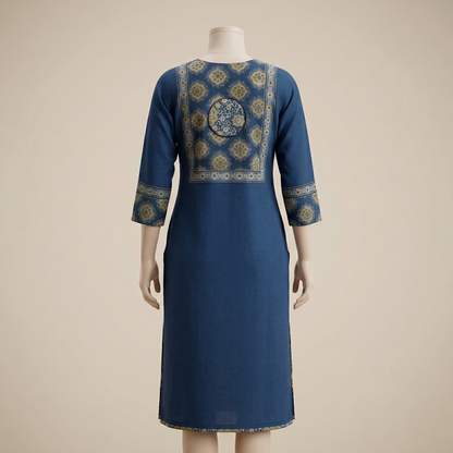 Elegance Traditional Motif Teal Kurti