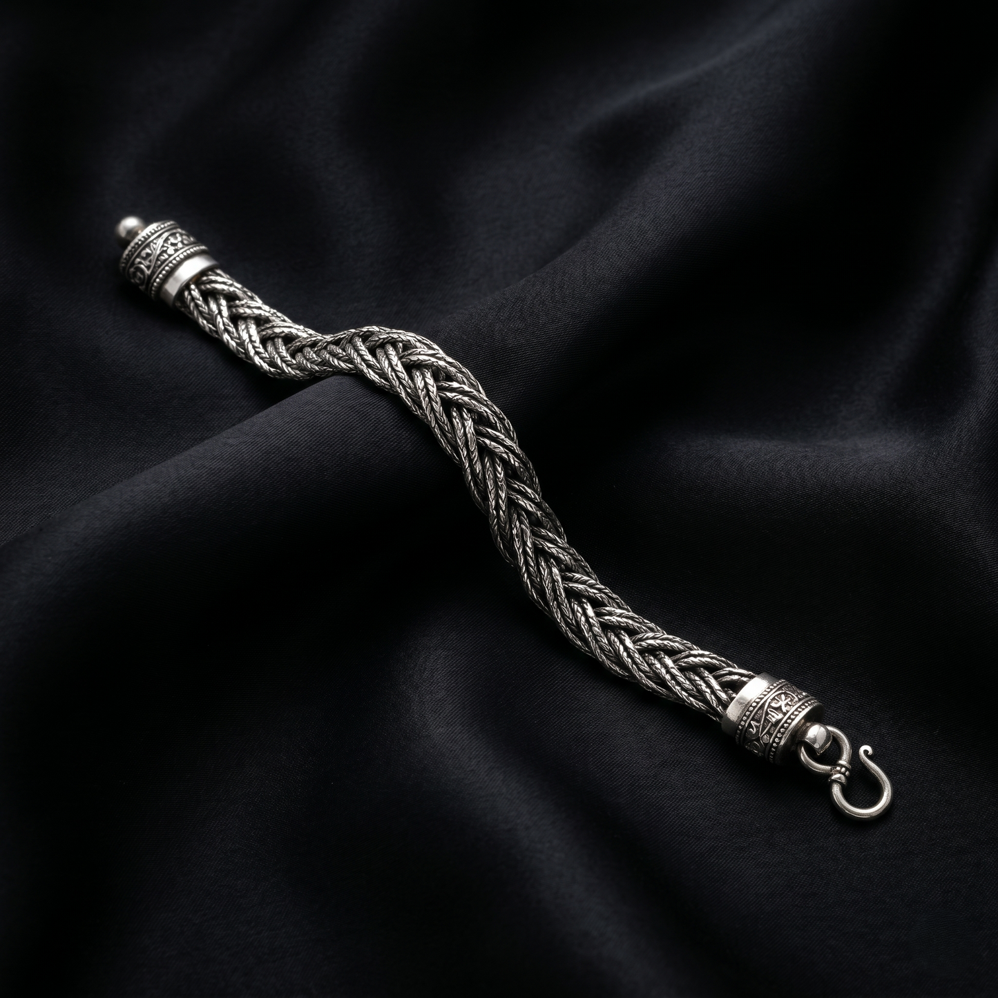 Handcrafted Intricate Braided Sterling Silver Bracelet