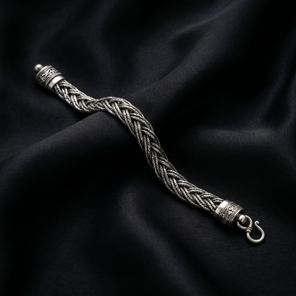 Handcrafted Intricate Braided Sterling Silver Bracelet