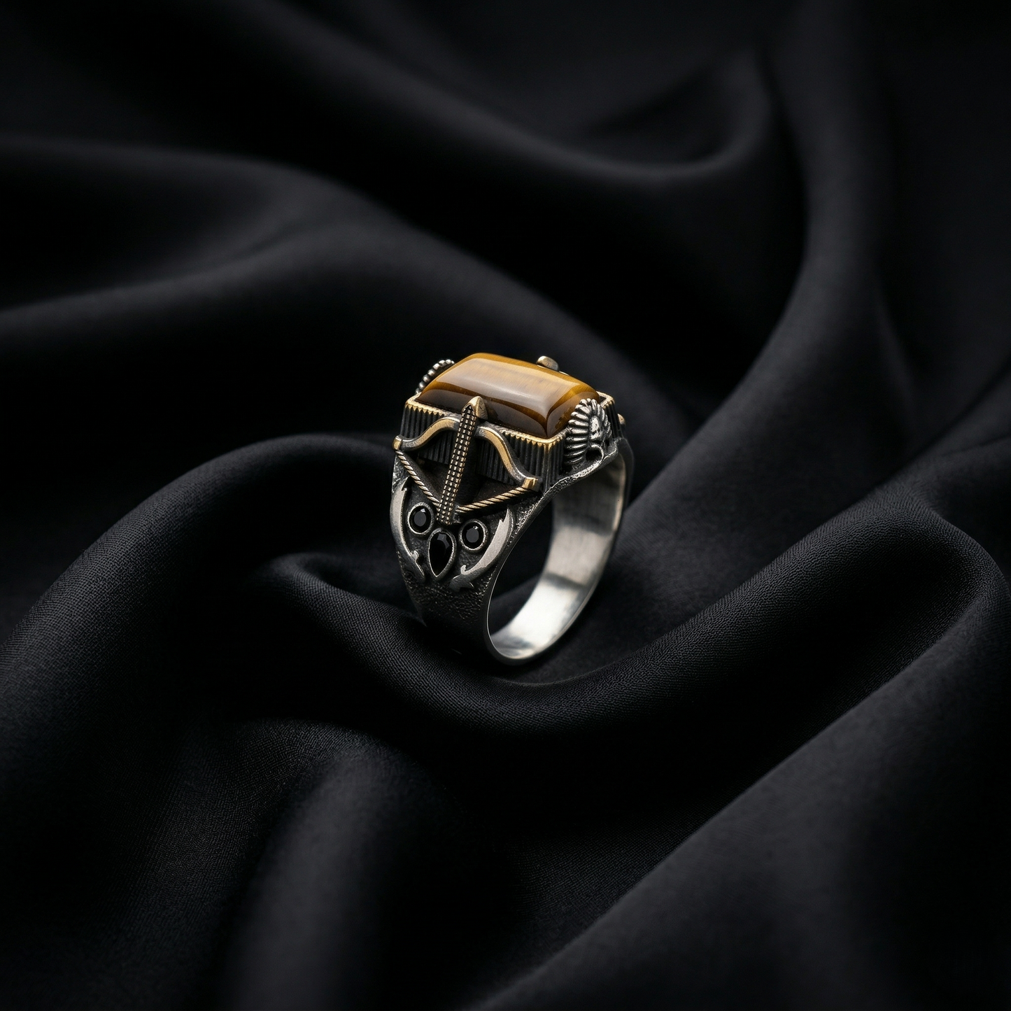 Artisan Archer Tiger’s Eye Silver Ring