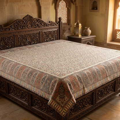Sanganeri Print Floral Luxury Cotton Bedcover