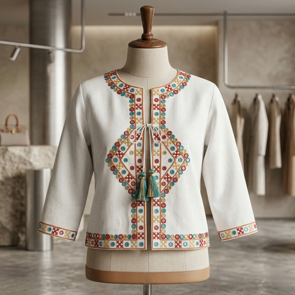 Ethno-Chic Embroidered Heritage Fusion Jacket