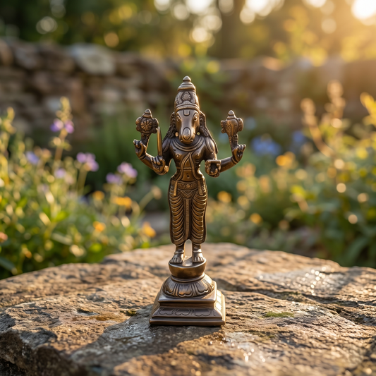 Handcrafted Antique Brass Lord Hayagriva Idol