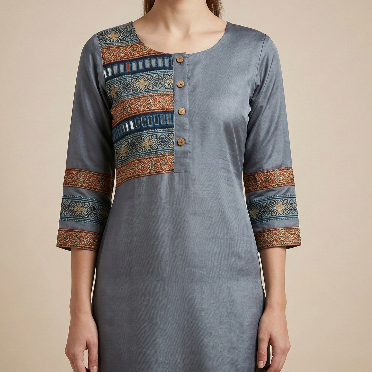 Blue City Heritage Elegant Slate Kurti