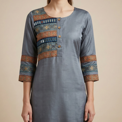 Blue City Heritage Elegant Slate Kurti