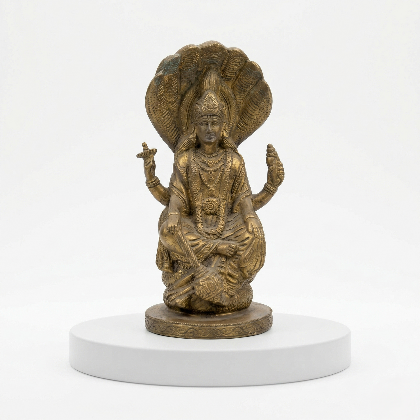 Handcrafted Brass Lord Vishnu Sheshnag Idol