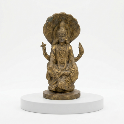 Handcrafted Brass Lord Vishnu Sheshnag Idol
