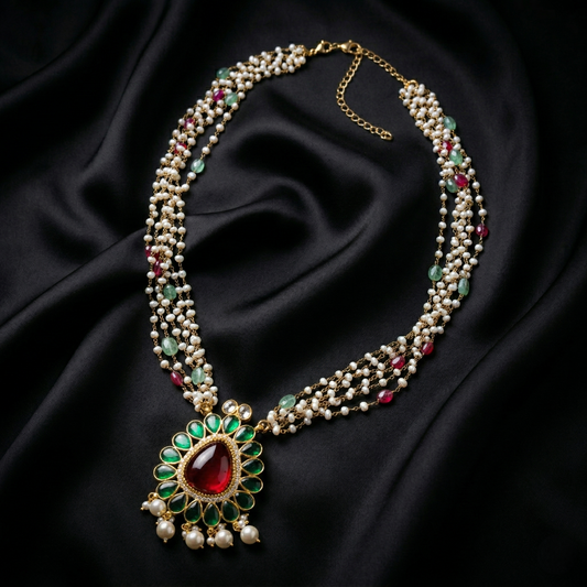The Royal Emerald and Ruby Mala