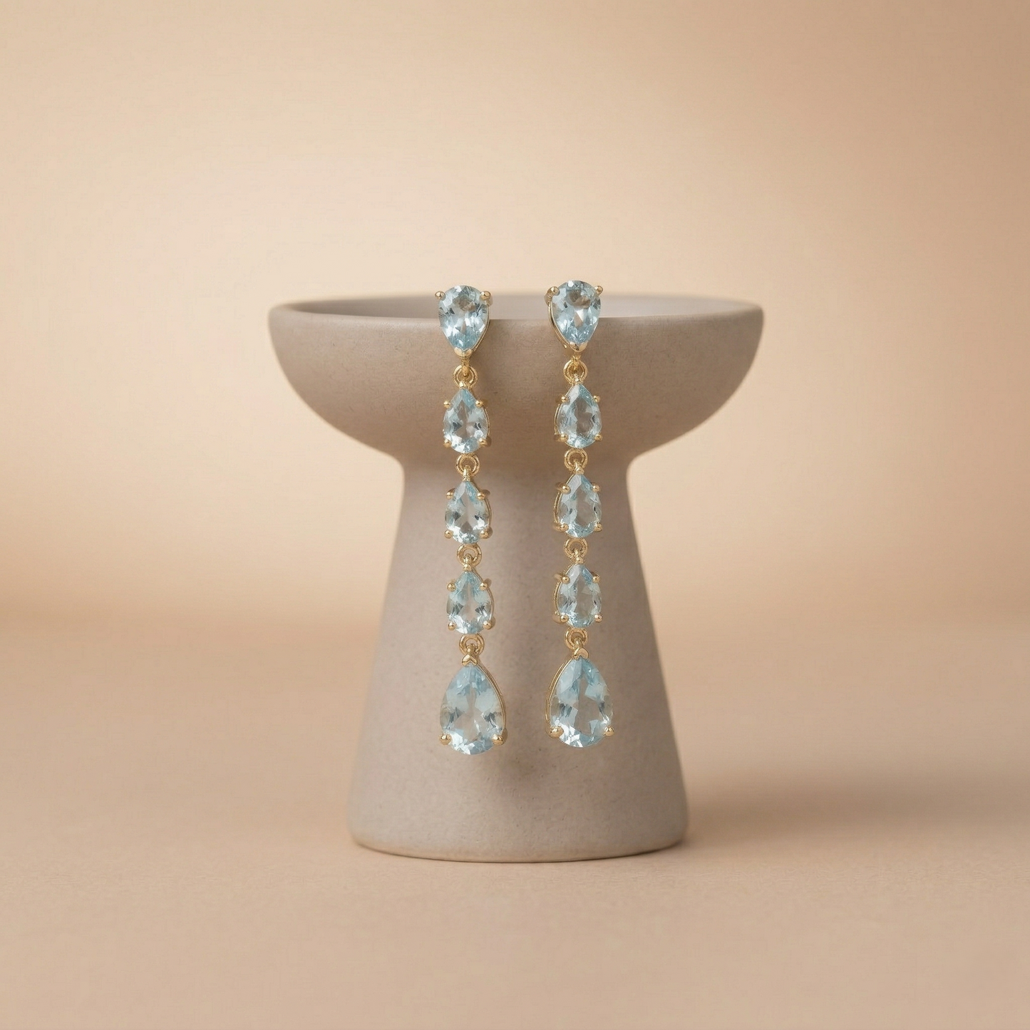 Elegant 92.5 Silver Blue Gemstone Earrings